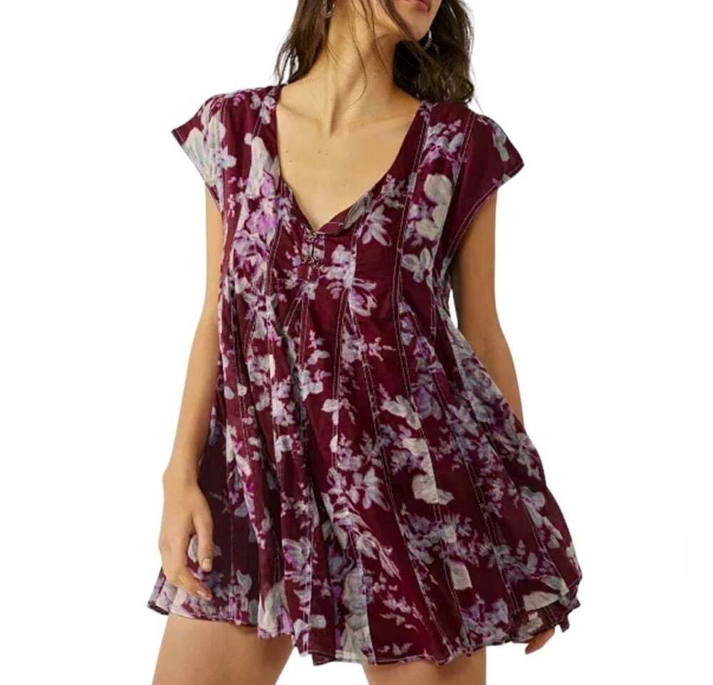 Free People Sully Babydoll Mini Dress hippie boho wester cottagecore Balletcore